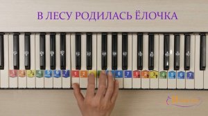 В лесу родилась елочка. Как играть на пианино. Ноты цифрами