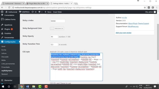 Como deixar menu fixo - Plugin Wordpress смотреть онлайн