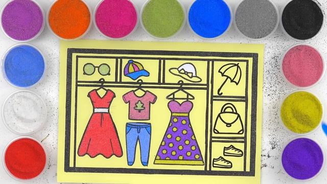 Sand painting coloring wardrobe for kids and toddlers смотреть онлайн