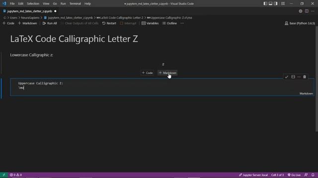 Jupyter Notebook | Markdown | LaTeX | How to Add A Calligraphic Letter Z Using LaTeX Code смотреть онлайн