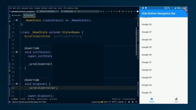 How to Hide Bottom Navigation Bar When Scrolling in Flutter [Speed Code] смотреть онлайн
