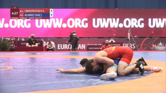 Qual. FS - 74 kg: A. UMARPASHAEV (BUL) v. J. ALVAREZ DIAZ (ESP) смотреть онлайн