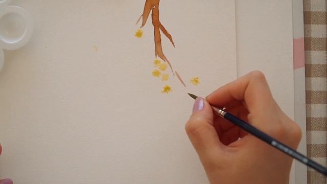 SULU BOYA İLÜSTRASYON ÇİÇEK | (mimoza) смотреть онлайн