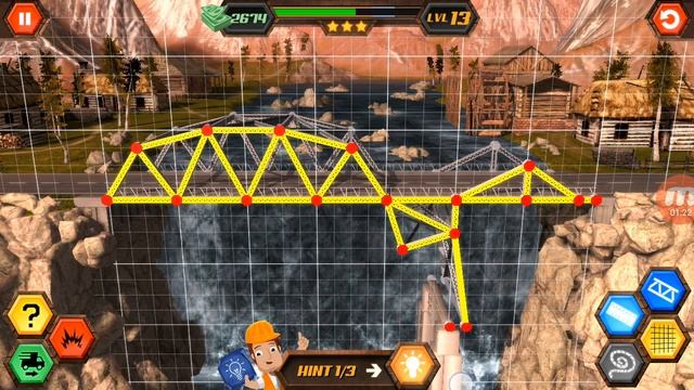 Bridge Construction Simulator 3d level 13. смотреть онлайн
