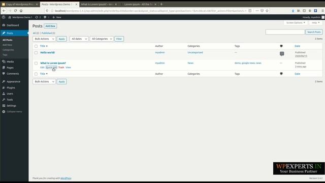Create Post/Pages From WordpPess Admin - Learn wordPress with WP-EXPERTS.IN Day 5 смотреть онлайн