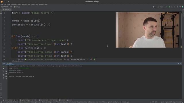 Пишем простую программу на Python используя функции: счётчик слов смотреть онлайн