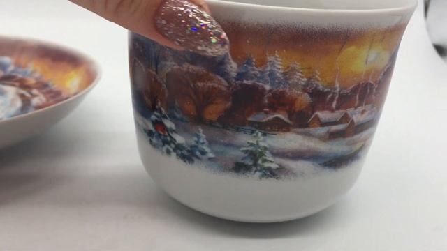 Чашка с блюдцем Зимний пейзаж Видеообзор Дулевский фарфор смотреть онлайн