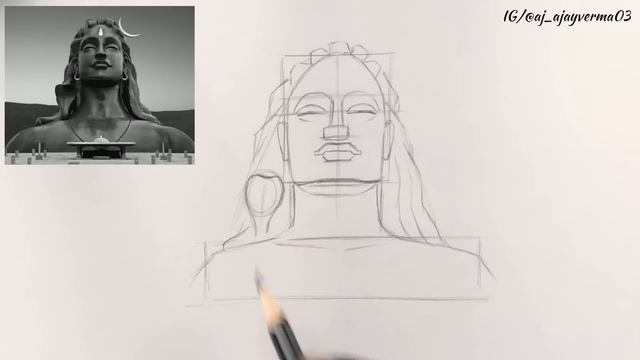 How To Draw Lord Shiva "Adiyogi Sketch" Step By Step Tutorial (Easy Method) смотреть онлайн