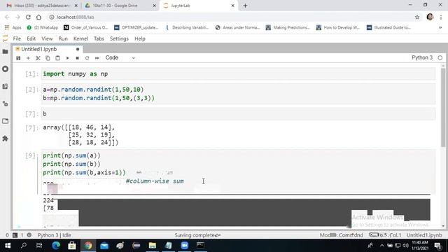 sum(), mean(), max(), argmax() functions in Numpy смотреть онлайн