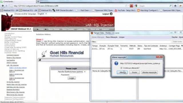 Owasp - WebGoat - String SQL Injection and Numeric SQL Injection смотреть онлайн