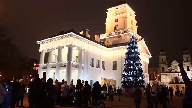 Дворец спорта и Октябрьская площадь - Новый год 2021 Минск смотреть онлайн