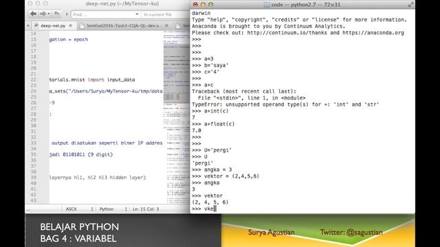Tutorial Python #4 (Konsep Variabel) смотреть онлайн