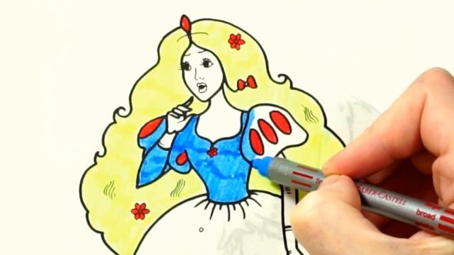 Как раскрасить принцессу/Раскраска для детей/How to Color a Princess/Coloring Book for Kids/ смотреть онлайн