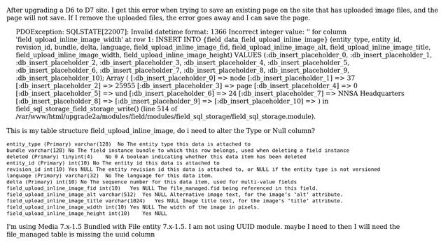 Drupal: D6 to D7 upgrade error Invalid datetime format Incorrect integer value смотреть онлайн