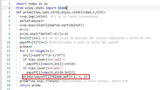 Función en Python que calcula la prima de una opción con gráfico смотреть онлайн