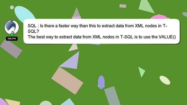 SQL : Is there a faster way than this to extract data from XML nodes in T-SQL? смотреть онлайн