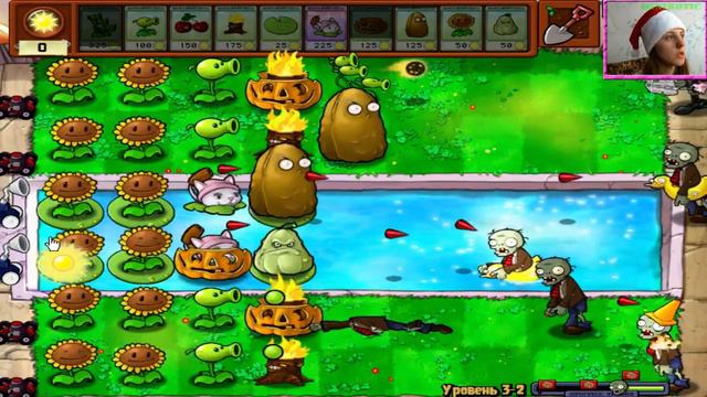 ч.23 Plants vs. Zombies (прохождение 2) - Уровень 3-2 смотреть онлайн