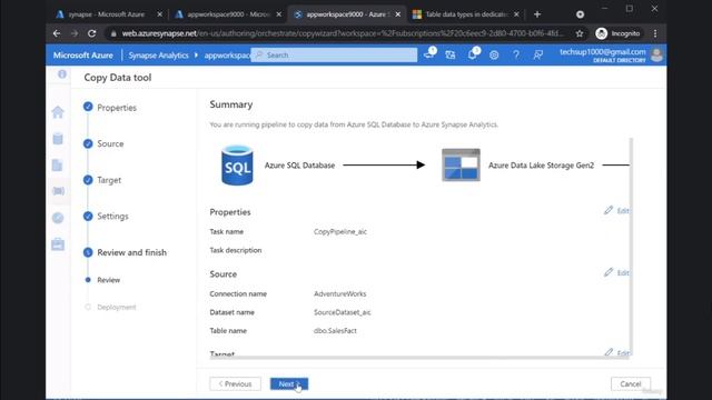 Creating Hash distributed Tables in Azure Synapse Analytics using copy data tool смотреть онлайн