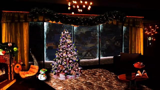 ?☃️Заснете за 5 минут под звуки костра в камине и метели. Релакс. Белый шум. АСМР. смотреть онлайн