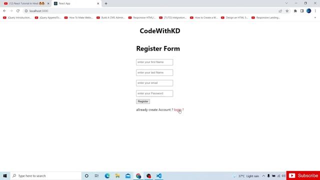 Hide, Show With Login and Register Form with Hooks in React JS in react js смотреть онлайн