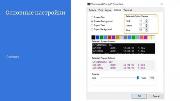 2) Командная строка Windows - настройки cmd