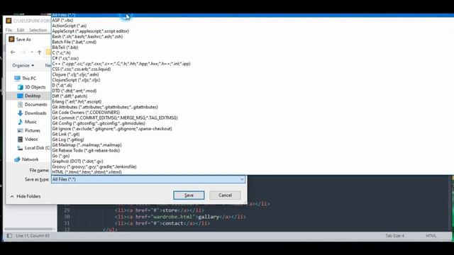 How to save HTML files on Text Editor ( Vs Code, sublime text, notepad) смотреть онлайн