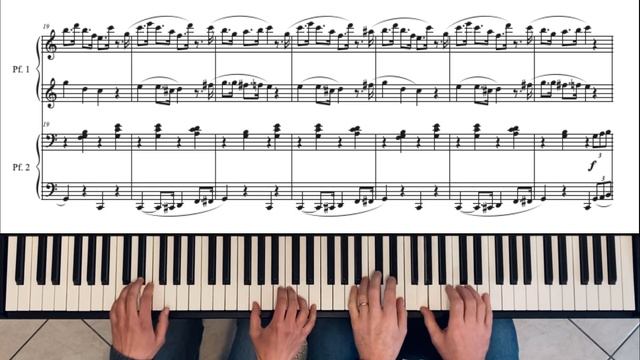 The Addam's Family Theme for Piano four Hands смотреть онлайн