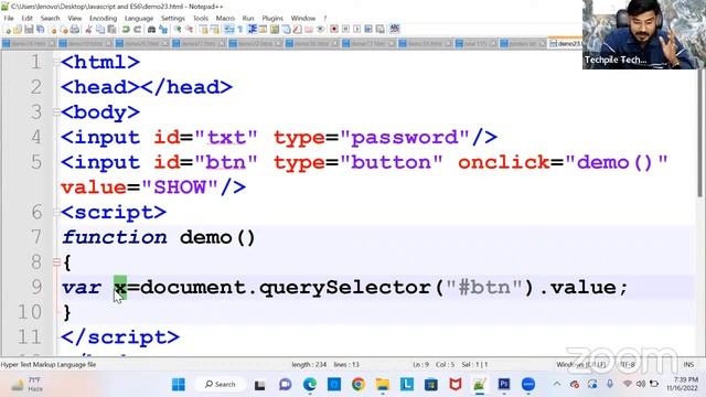 Free JavaScript & ES6 Lecture, Day 8, show hide password using javascript, == vs ===, setAttribute смотреть онлайн