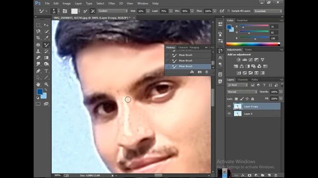 Mixer Brush Tool Setting for High-End Skin Retouching in Photoshop CC смотреть онлайн