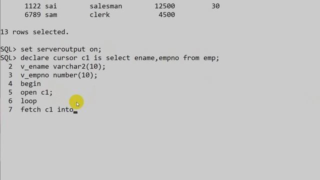 write cursor program to fetch nth position row from emp table | cursor in pl sql | pl sql tutorial смотреть онлайн