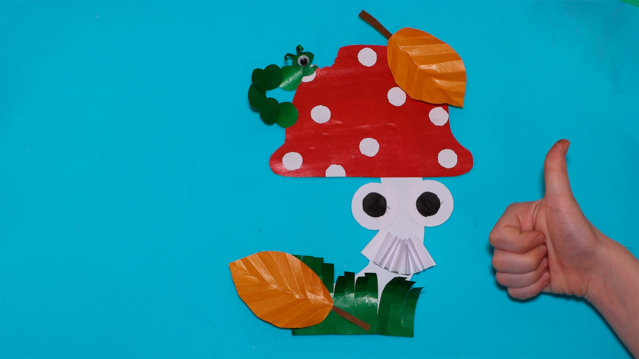 Как сделать детскую поделку гриб Мухомор своими руками, простые поделки из бумаги в сад и в школу смотреть онлайн