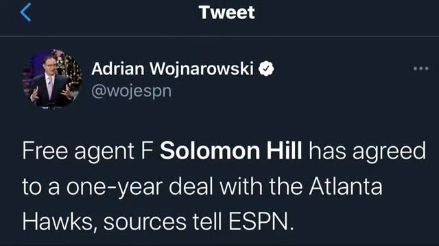 Atlanta Hawks Sign Solomon Hill Fantasy Basketball смотреть онлайн