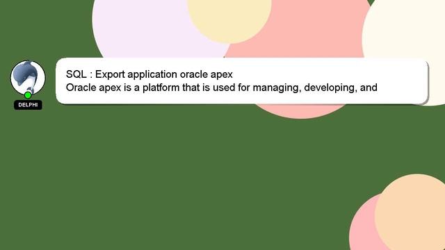 SQL : Export application oracle apex смотреть онлайн