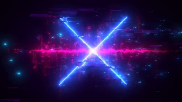 Cyberpunk Hi-Tech Glitch Neon X Cross Background video | Footage | Screensaver