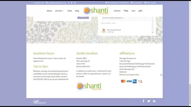 Shanti Bodywork WordPress Web Design смотреть онлайн