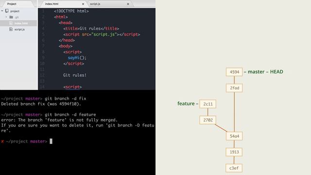 3.10 Git – Ветки – Удаление веток (1080p) смотреть онлайн