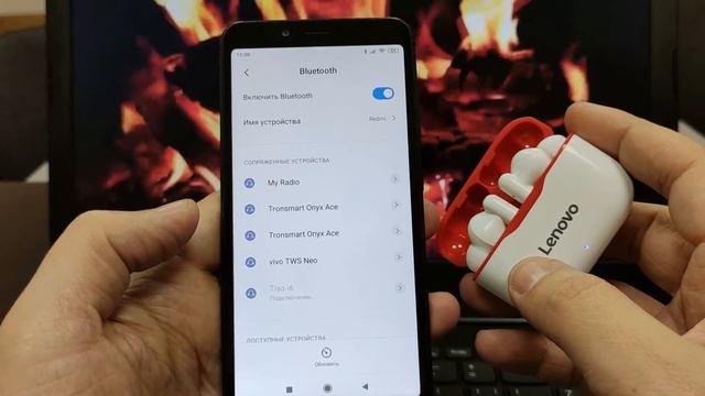 Как подключить беспроводные блютуз наушники Lenovo LP1 к телефону Samsung, Xiaomi, Redmi, Realme смотреть онлайн