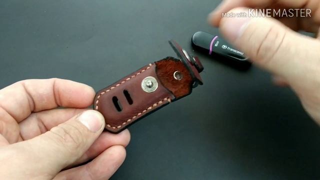 Брелок из кожи ручной работы | Чехол для флешки | Handmade Leather Keychain | Flash drive case смотреть онлайн
