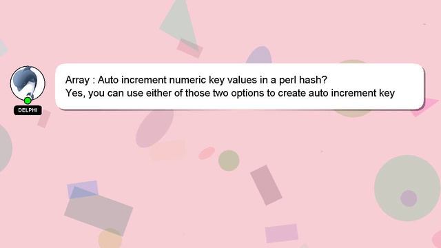 Array : Auto increment numeric key values in a perl hash? смотреть онлайн