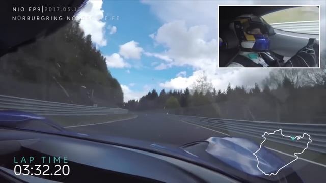 NIO EP9 Electric Supercar Breaks Nurburgring Lap Record - Full Onboard - 06:45:90 смотреть онлайн