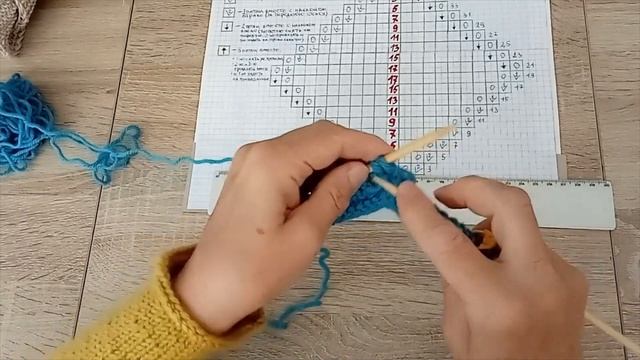 Большой ажурный ромб. Узор + схема #медведьвяжет смотреть онлайн