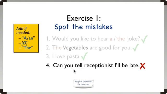 Articles: a, an, the (2). Exercise 1 смотреть онлайн