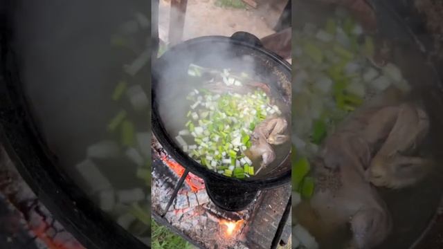 Суп из утки в казане