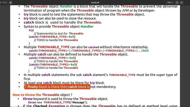 Exception and Exception Handling in Java смотреть онлайн