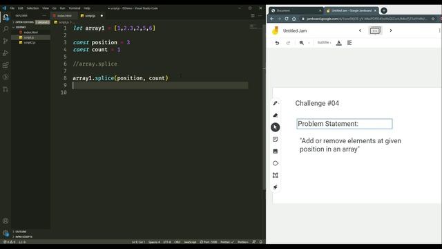 C04 : Add or remove values at given position in Array | Javascript Interviews | for beginners смотреть онлайн