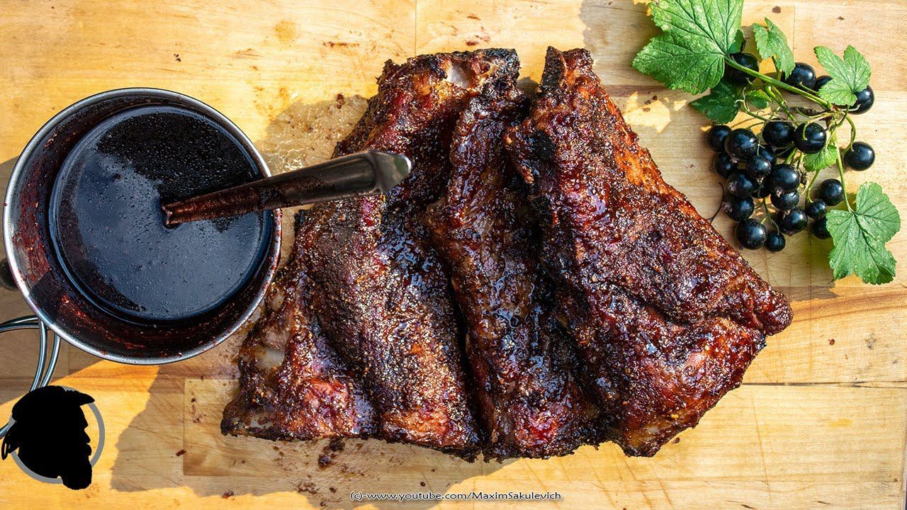 Ребрышки Барбекю BBQ с Глазурью и соусом из Черной смородины смотреть онлайн