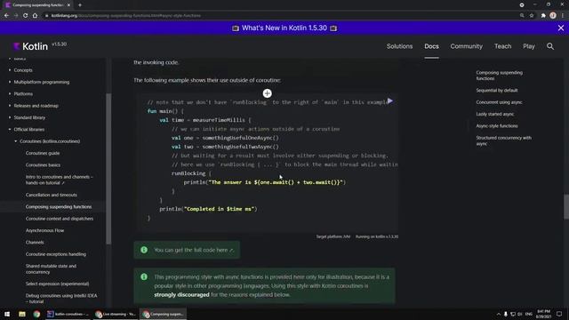 Kotlin Coroutines #4 (kotlin docs "live" с комментариями) смотреть онлайн