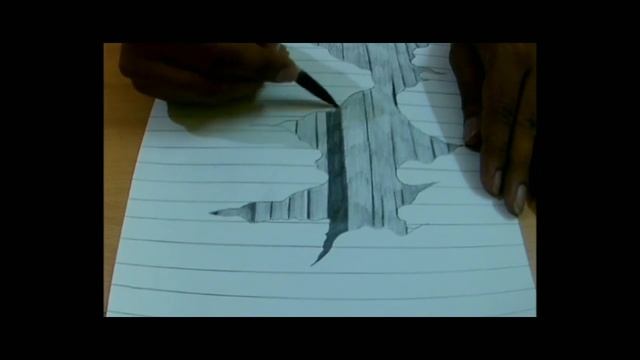 3D Crack Pencil Sketch | Optical Illusion in 3D смотреть онлайн
