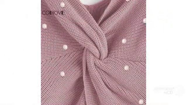 Женская одежда с Aliexpress - красивый свитер с бисером. смотреть онлайн