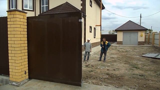 Сдвижные ворота из сендвич панелей смотреть онлайн